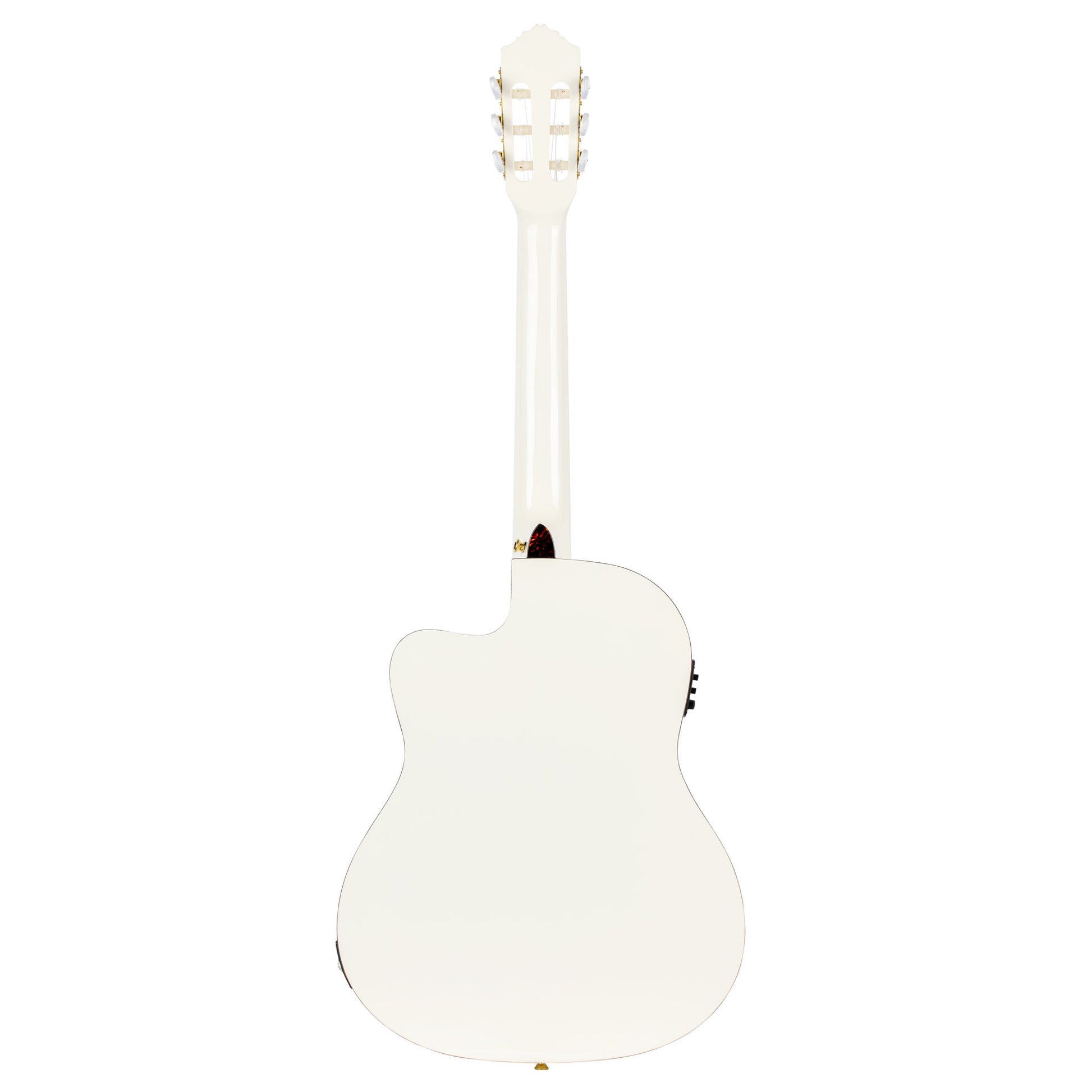 RCE145, modèle à caisse fine, pan coupé, EQ MagusPro, table épicéa massif, manche acajou (sillet 48 mm), blanc brillant