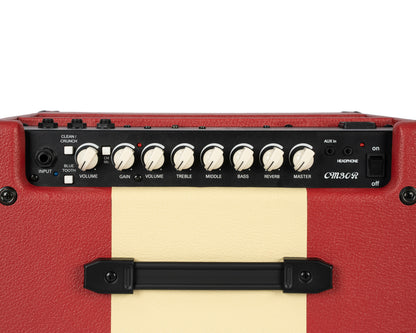 Ampli guitare 30W, 1x 10", 2 canaux, égaliseur 3 bandes, réverb, entrée Bluetooth, entrée CD/MP3 mini-Jack, rouge