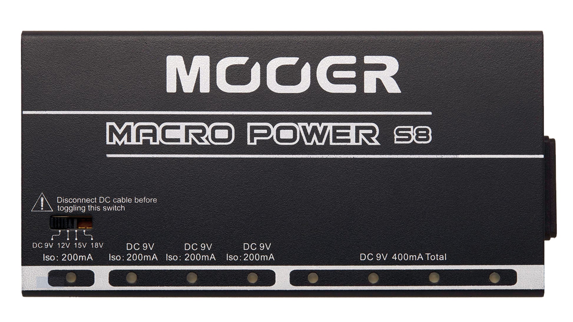 Alimentation MACRO POWER S8, alimentation pour pédales, 8 sorties, noir