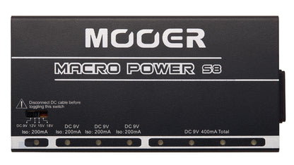 Alimentation MACRO POWER S8, alimentation pour pédales, 8 sorties, noir