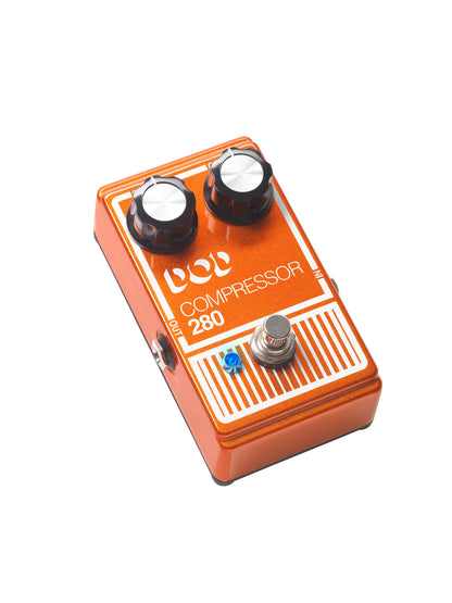 Pédale COMPRESSOR 280, compresseur basé sur le circuit original avec composants actualisés, True Bypass, orange métallisé