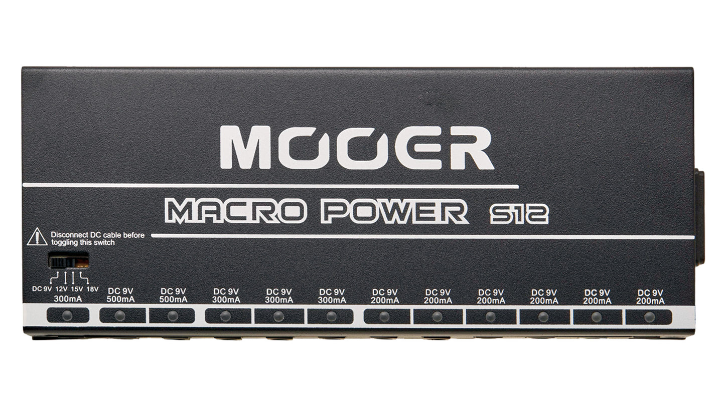 Alimentation MACRO POWER S12, alimentation professionnelle pour pédales, 12 sorties, noir