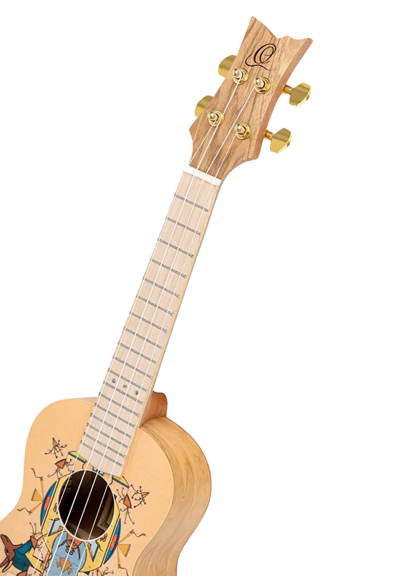 RUAR-EY, modèle Concert, table épicéa avec motif custom, fond & éclisses catalpa, manche nato, motif"Egypte" satiné