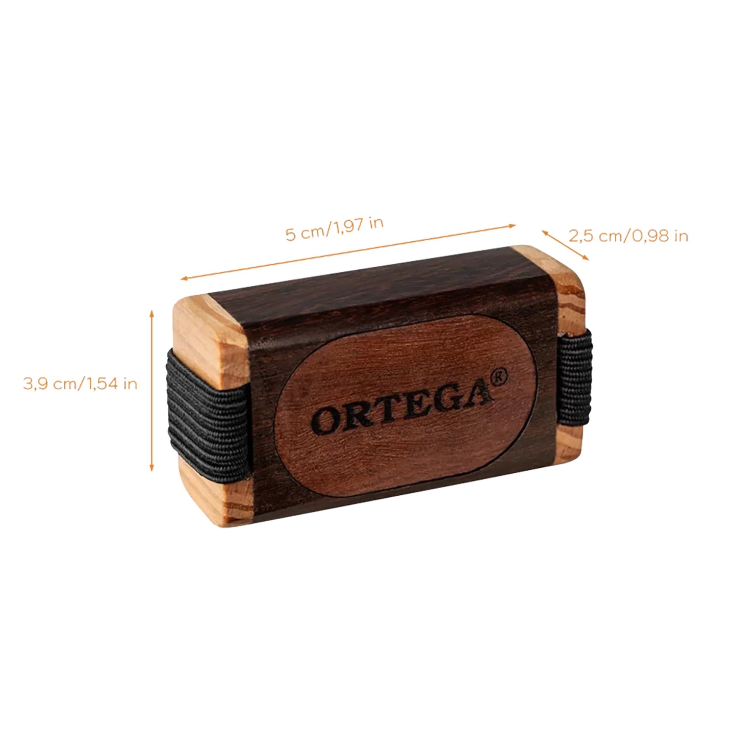 OFSW-L, shaker pour doigt bois Ortega, cassier, cèdre rouge et Tigerwood, taille large, bande élastique, finition naturelle