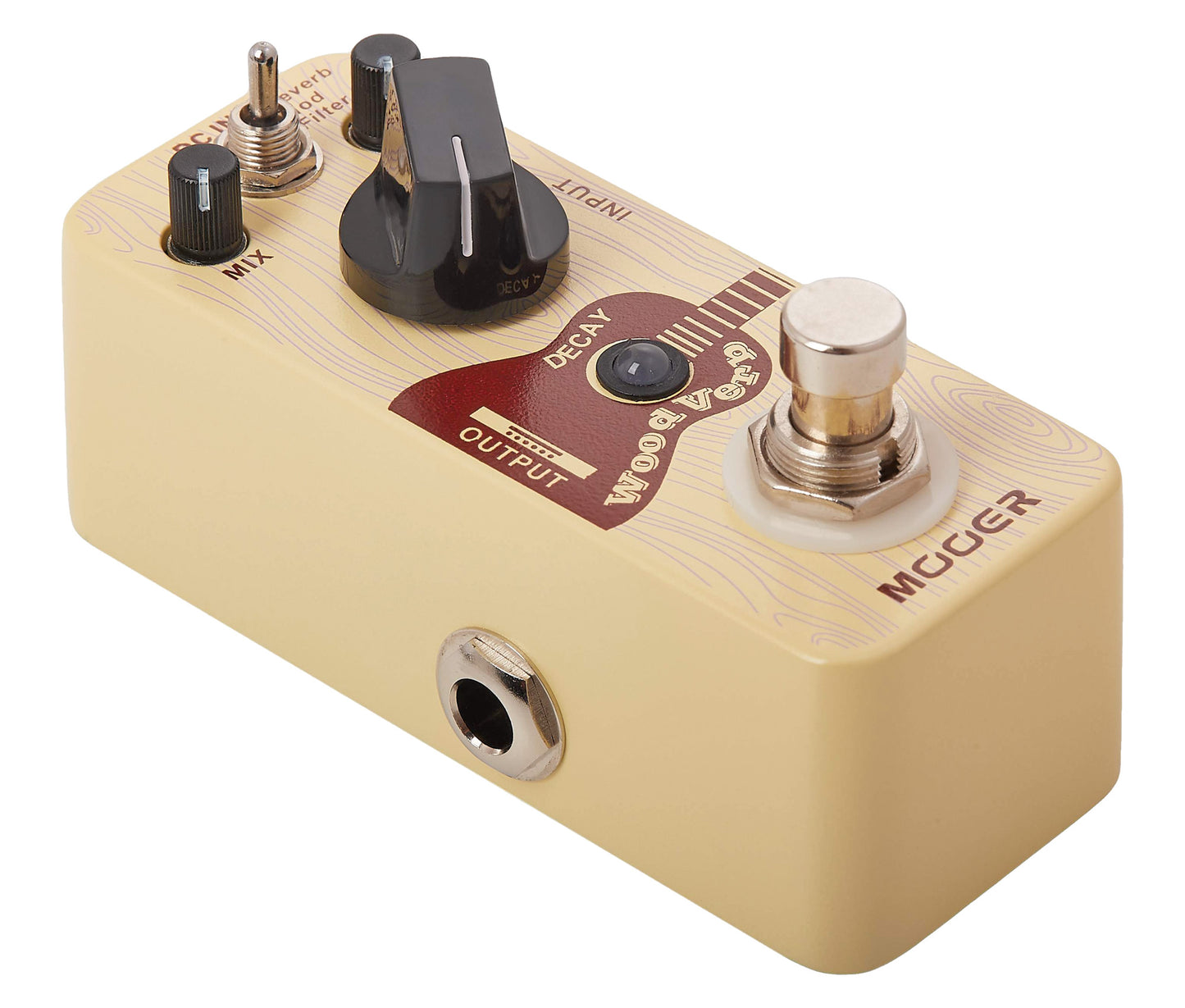 Pédale WOODVERB, réverb numérique pour guitare acoustique 3 modes, boîtier métal, true bypass, imitation bois