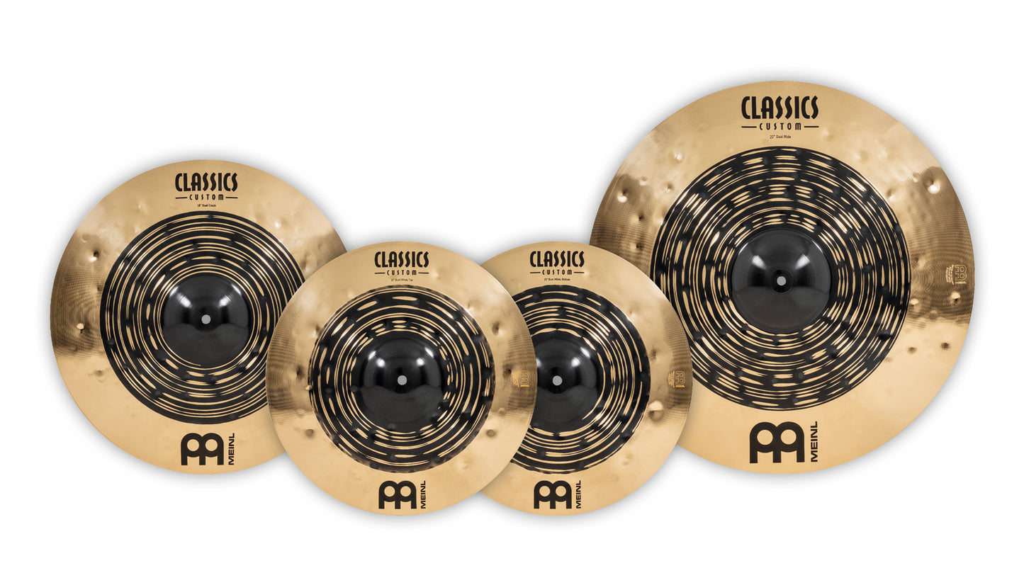 Pack de cymbales complet Meinl Classics Custom Dual 15"18"22" alliage bronze B12 fini dark, brillant