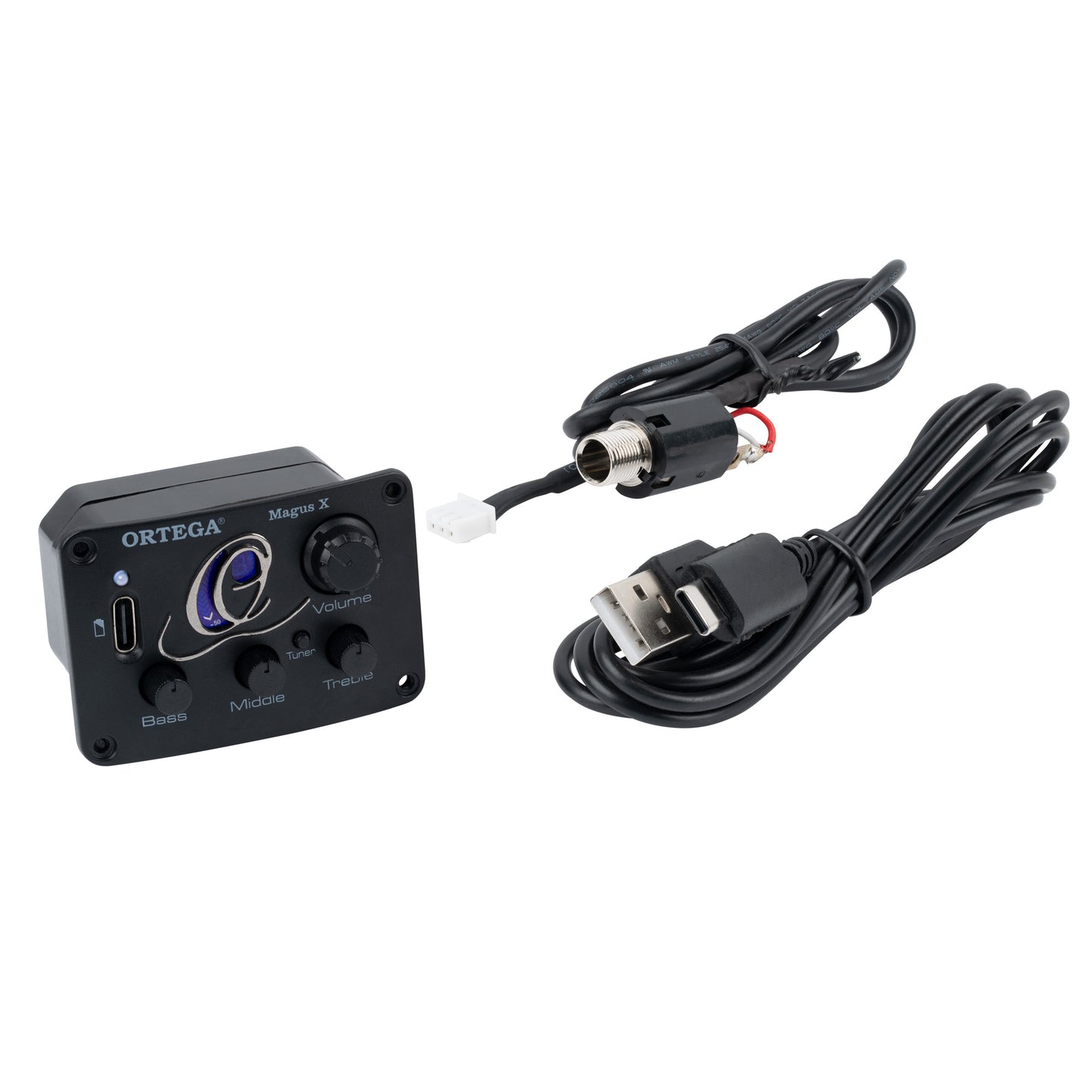 Préampli MagusX/G avec capteur piezo, rechargeable, pour guitares et basses acoustiques, noir