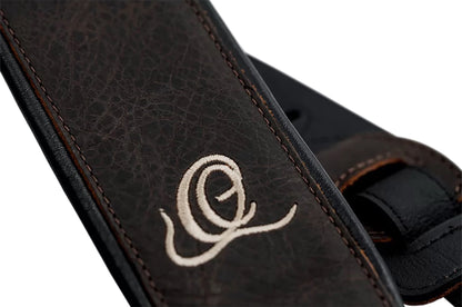 OSCL-6, courroie guitare, série Classic, face cuir, dos PVC (vegan), largeur 7 cm, longueur 145 cm, vintage bronze