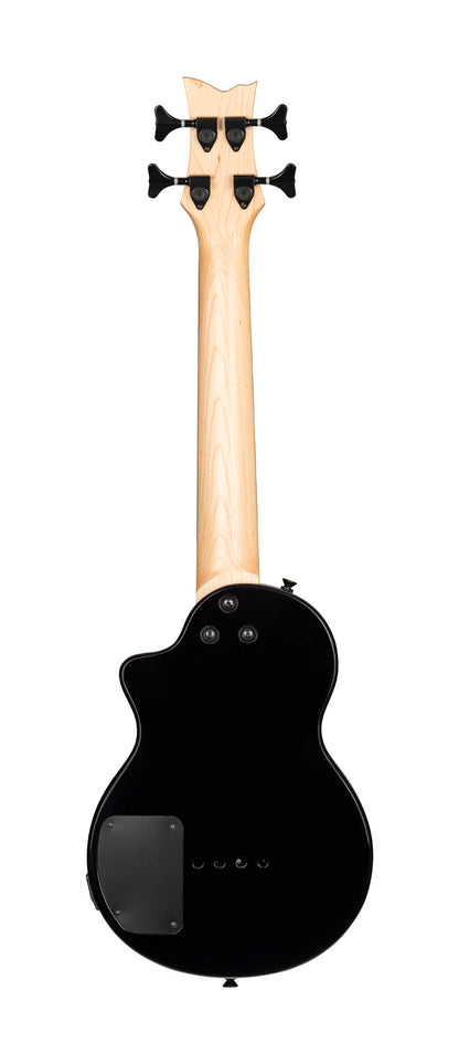 NEO-BS-TGB, modèle Ukebass, pan coupé, EQ MagusExpress, table érable flammé, corps okoumé, manche érable, housse, gris