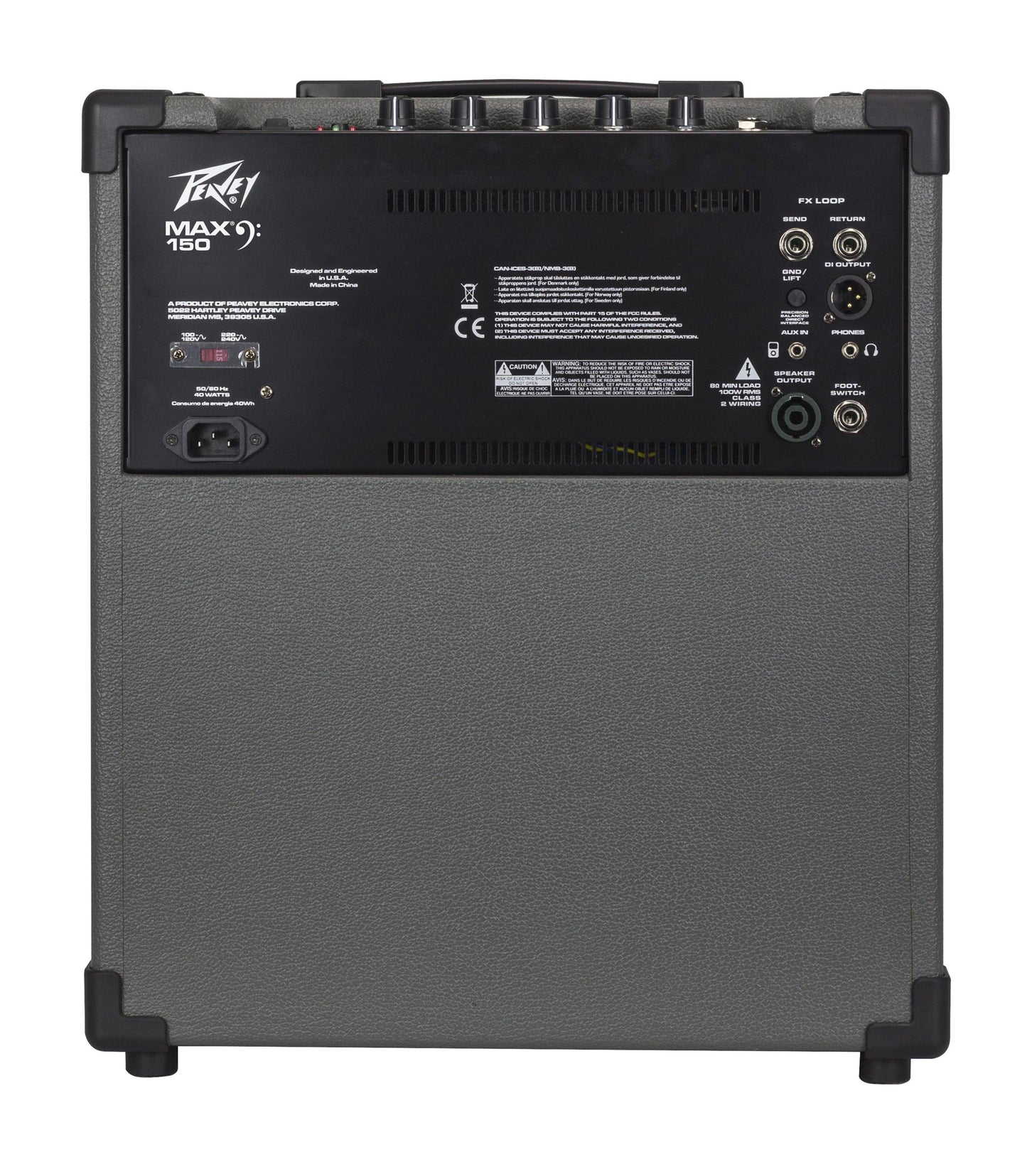 Ampli basse électrique 120W, HP 1x 12" Premium, EQ 3 bandes, entrée auxiliaire, sortie DI, finition noir