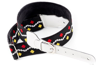 Courroie modèle LEGEND GET BACK, tissu, extrémités 100% synthétique, largeur 6 cm, longueur 85 à 150 cm, noir et blanc