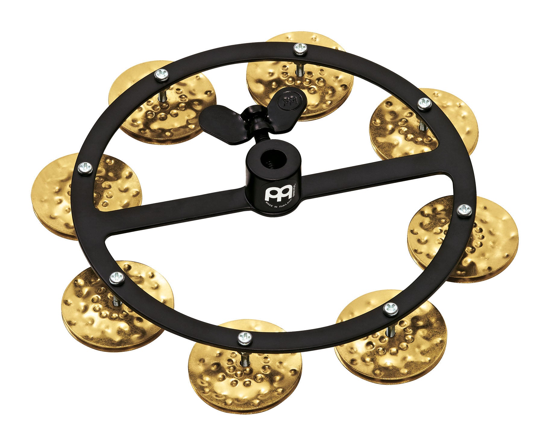Tambourin charleston Headliner 5",  1 rangée de cymbalettes bronze martelé, noir