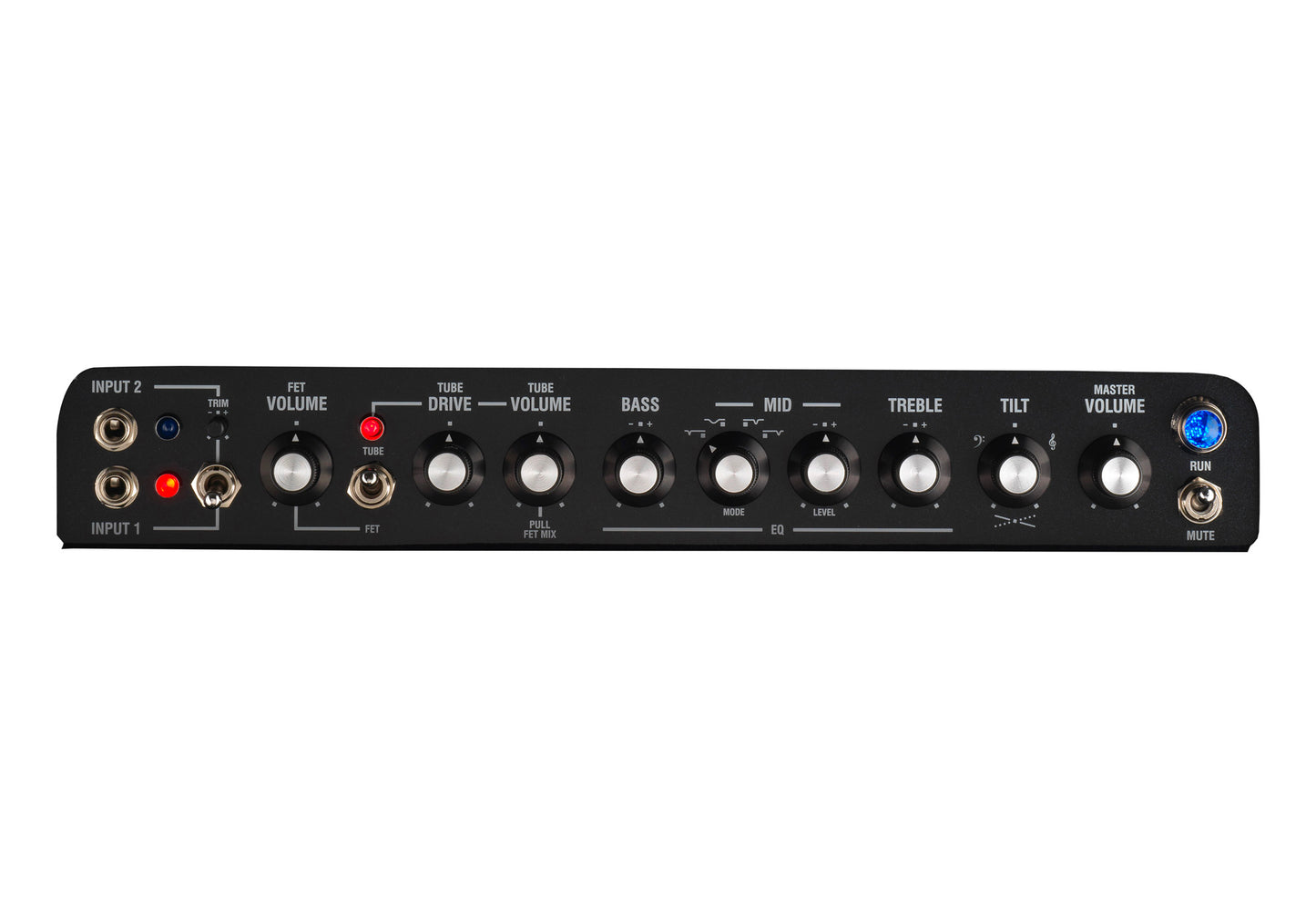 Tête basse amplifiée DB-EAST, amplification 2x500W, 2 canaux, 2 entrées, 2 sorties DI avec simulation LA-IR, noir