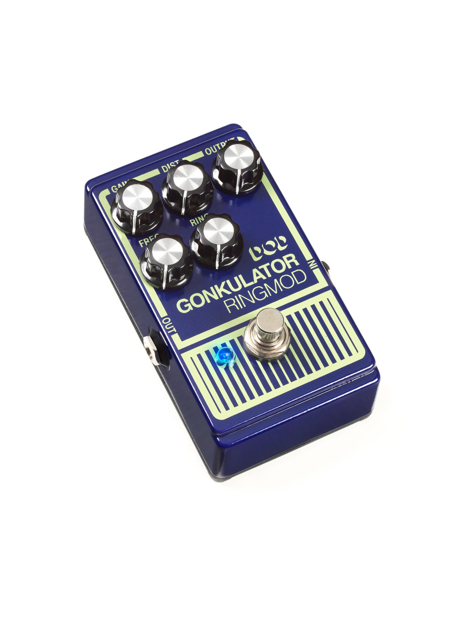 Pédale GONKULATOR, ring modulator avec distorsion basé sur le circuit original avec composants actualisés, True Bypass, bleu