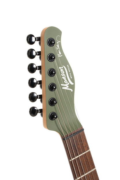 MBM-2H-B, signature Matt Bellamy, corps tilleul, manche érable, micros,"Kill" bouton, vert olive satiné