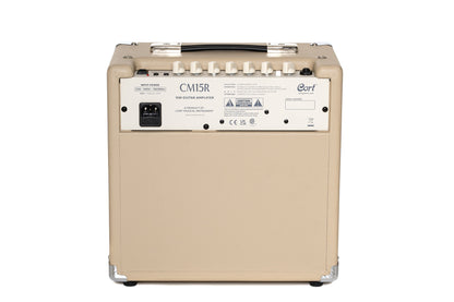 Ampli guitare 15W, 1 x 8", 2 canaux, égaliseur 3 bandes, réverb, entrée CD/MP3 mini-Jack, sortie casque mini-Jack, white sand