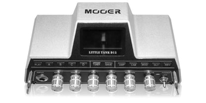 Tête amplifiée LITTLE TANK D15, 15W Class D, 25 simulations d'amplis haute-qualité, 20 simulations de haut-parleurs, gris