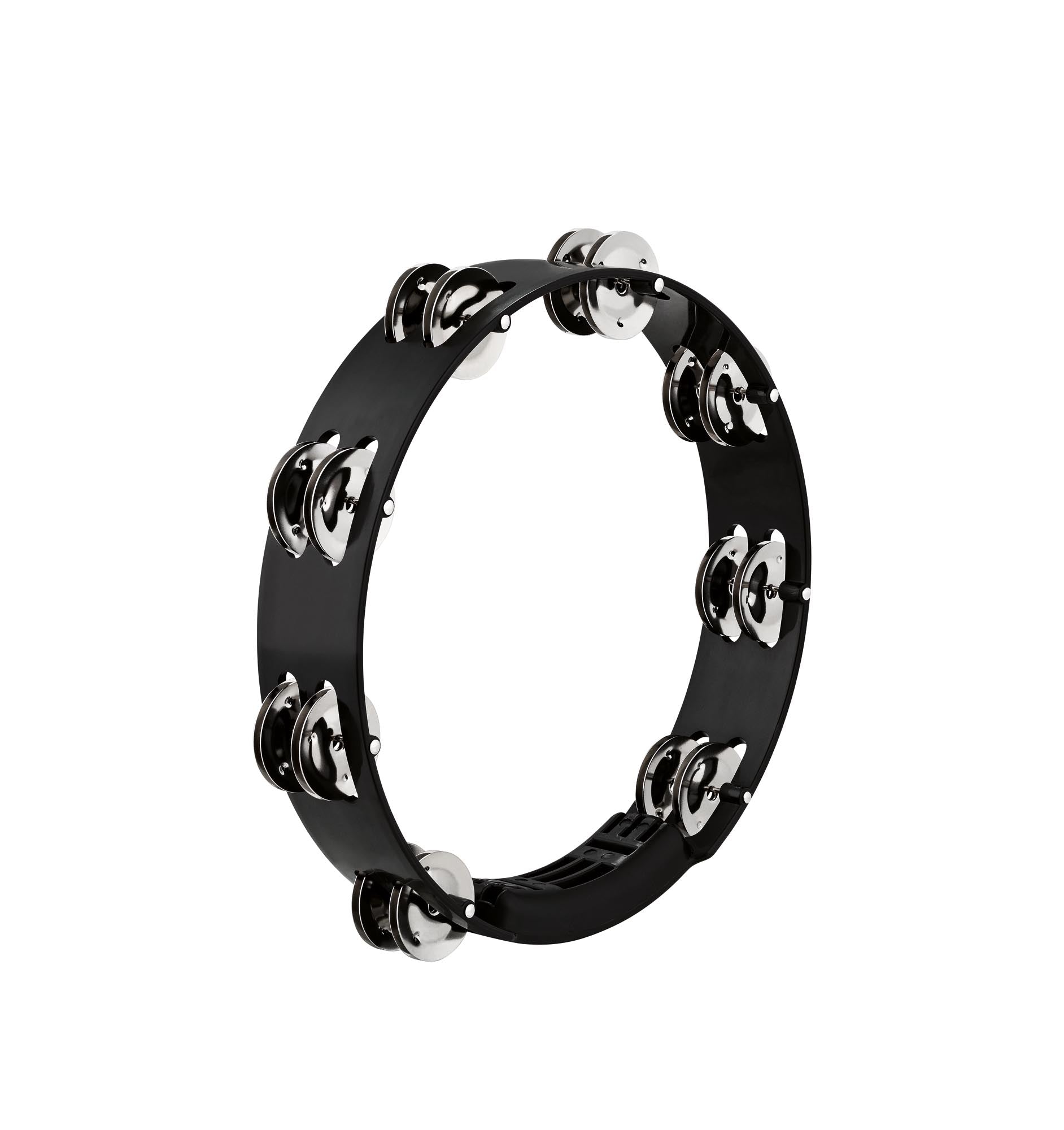 Tambourin Headliner ABS 10", 2 rangée de cymbales acier inoxydable, noir