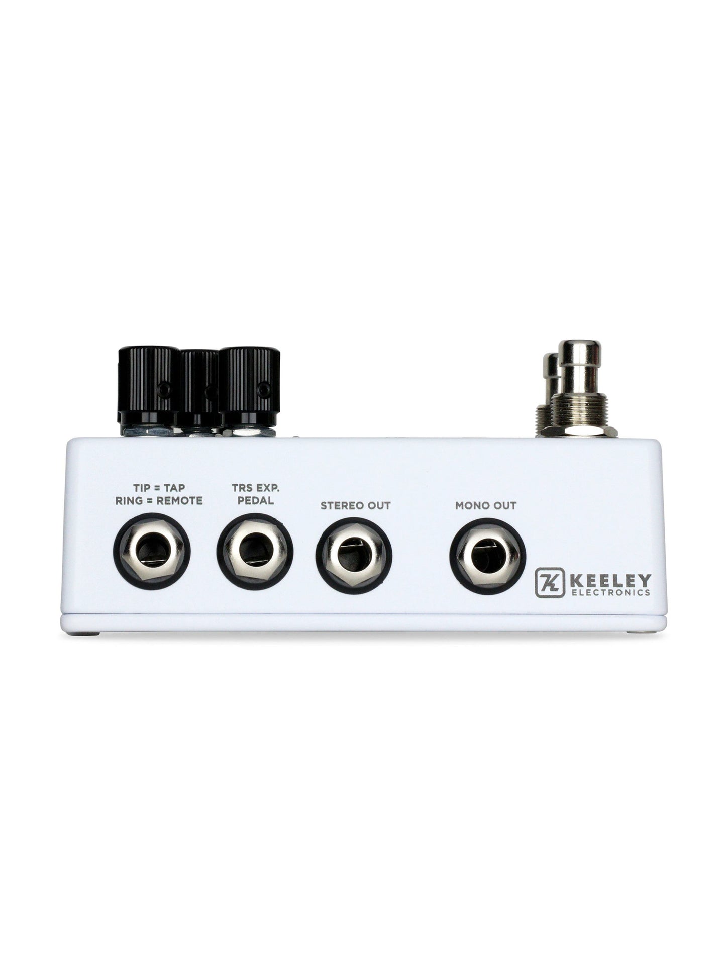 Pédale ECCOS, délai vintage et looper stéréo, 3 presets, tap tempo, entrée pour pédale d'expression, boitier métal, blanc