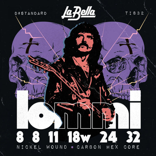 Jeu pour guitare électrique TONY IOMMI, acier plaqué nickel, tirant Ultra Light (8-8-11-18W-24-32)