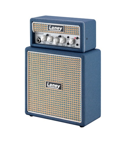 Ampli guitare MINISTACK-LION stéréo 2x 3W, look Lionheart, 4 x HP 3", 2 canaux, connectique LSI, bleu