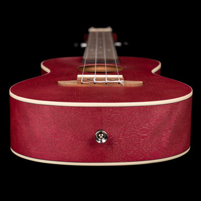 RURUBY, modèle Concert, table okoume, fond & éclisses okoume, manche acajou, rouge rubis satiné