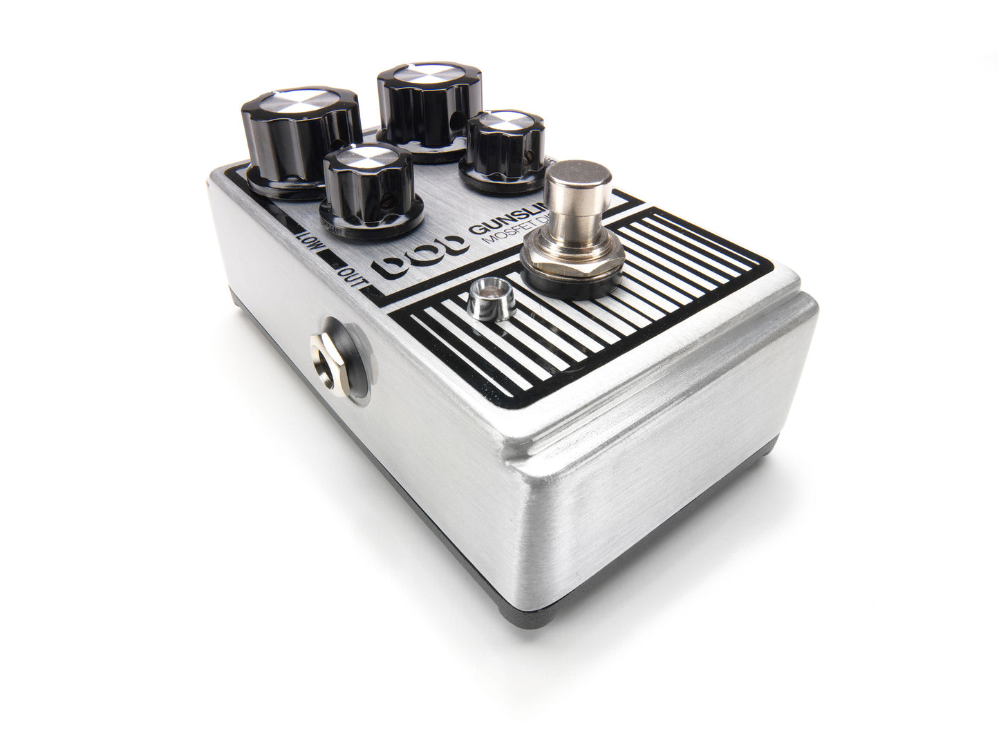 Pédale GUNSLINGER, distorsion Mosfet, fonctionnement sous 9 ou 18V, True Bypass, métal brossé