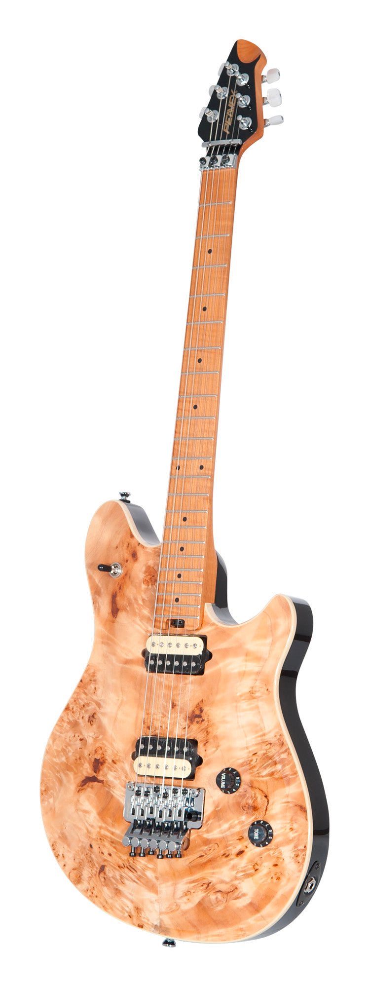 HP2 Poplar Burl, corps tilleul/érable flammé, manche érable flammé, Floyd ss licence, 2 micros Humbucker, finition Naturel