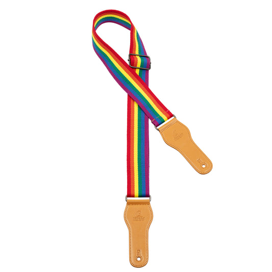 Courroie guitare, 100% coton, extrémités simili cuir, largeur 4.9 cm, longueur jusqu'à 158 cm, pride