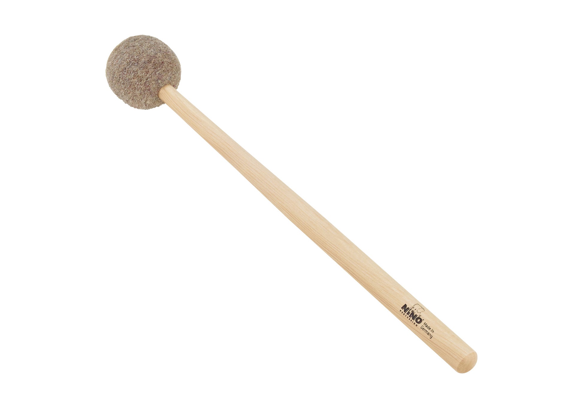 Mailloche 25cm en hêtre, tête en feutre naturel, finition naturelle