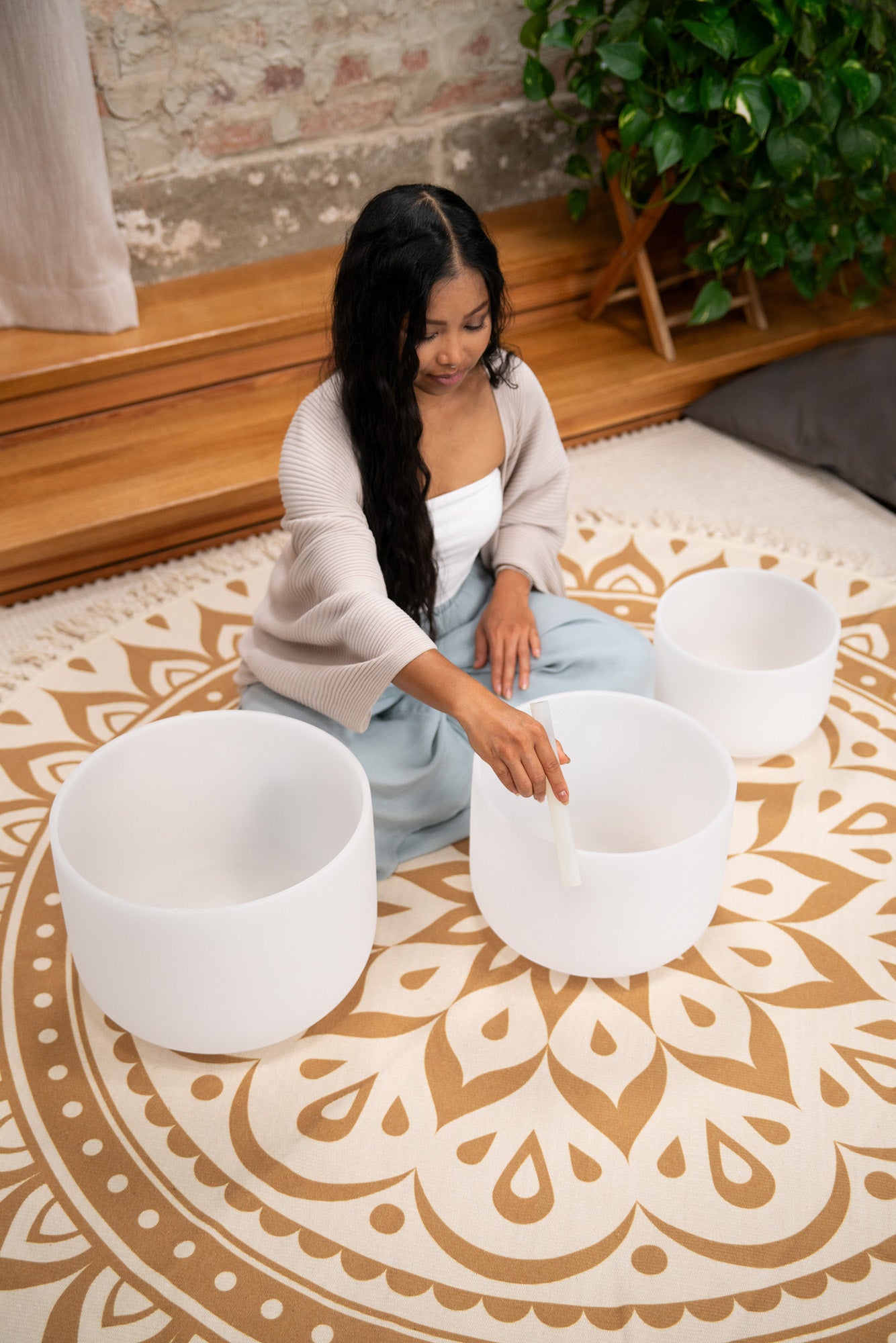 SET 3 SINGING BOWLS SONIC ENERGY CRYSTAL 432Hz / G4, E4, C4