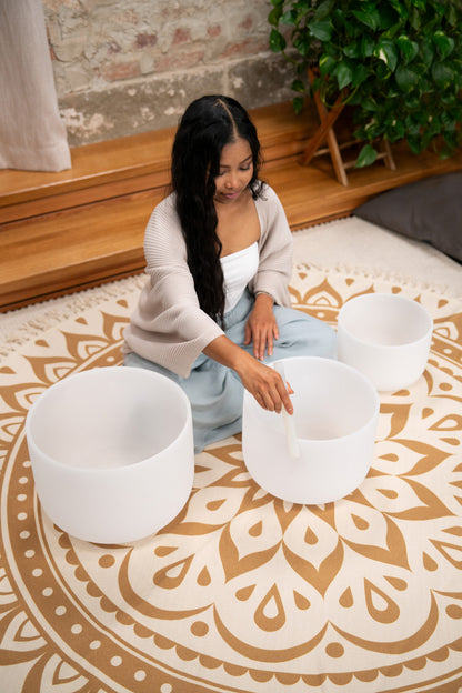 SET 3 SINGING BOWLS SONIC ENERGY CRYSTAL 432Hz / G4, E4, C4