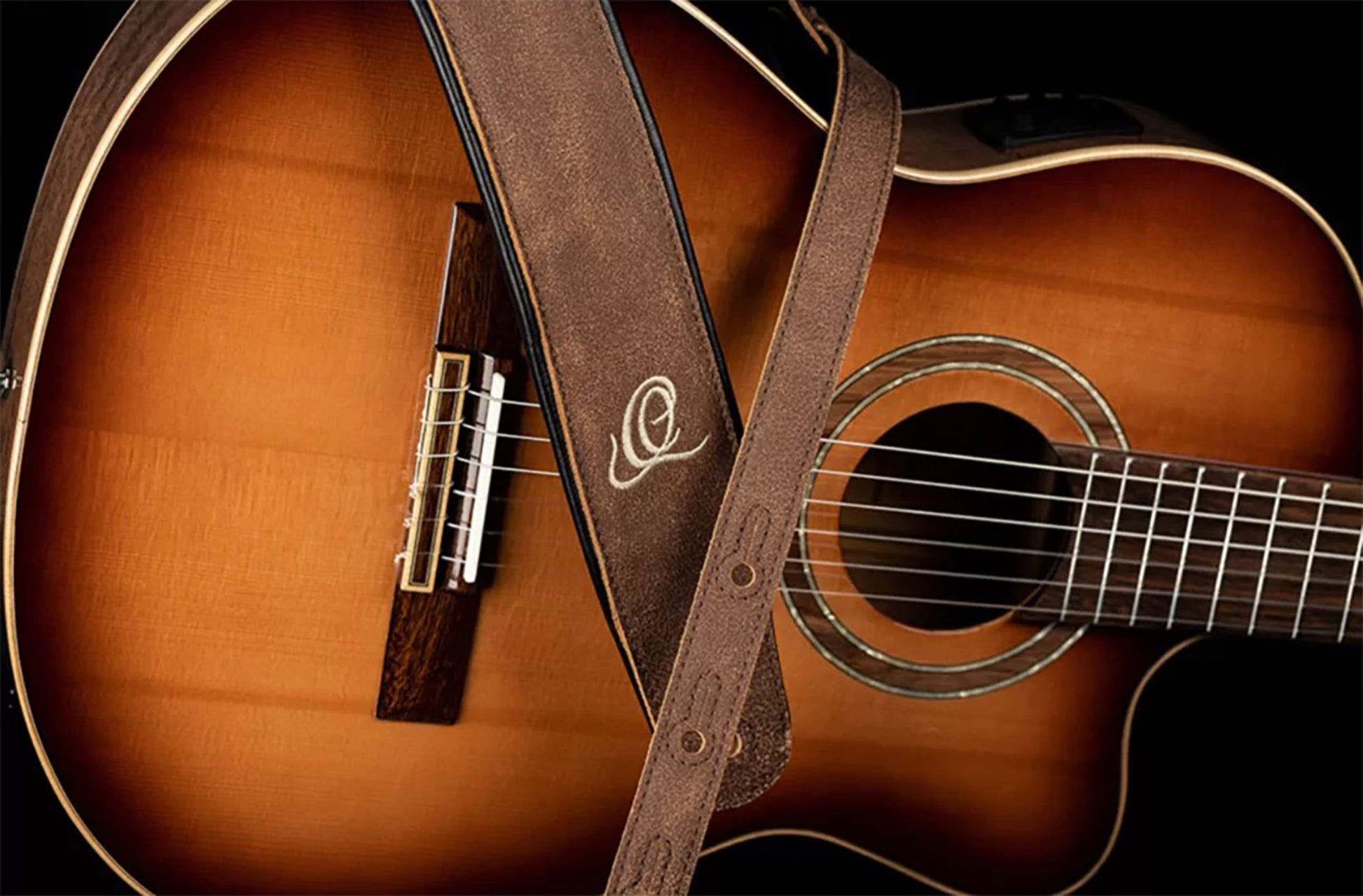 OSAR-7, courroie guitare, série Artist, cuir, largeur 7 cm, longueur 145 cm, sand blasted rock