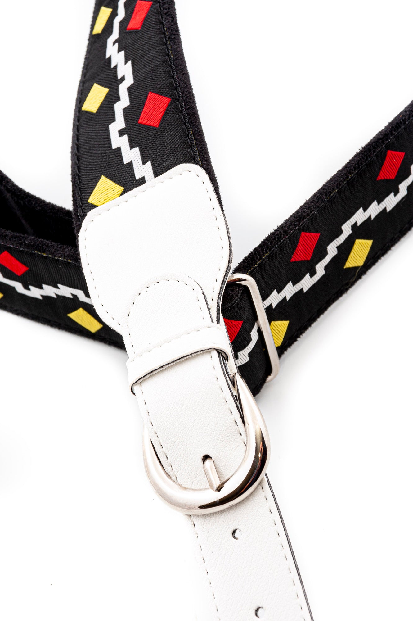 Courroie modèle LEGEND GET BACK, tissu, extrémités 100% synthétique, largeur 6 cm, longueur 85 à 150 cm, noir et blanc