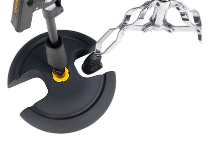 Support bas avec perche télescopique courte 2 parties, base ronde en H, parfait lorsque la surface au sol est limitée