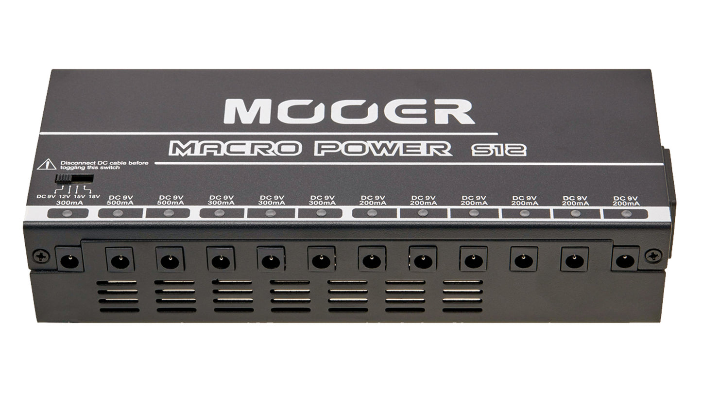 Alimentation MACRO POWER S12, alimentation professionnelle pour pédales, 12 sorties, noir