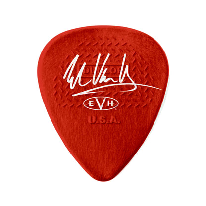 Sachet Variety Pack de 6 médiators EVH 5150 MAX-GRIP Nylon 0.60 mm (graphisme rouge à bandes noires et blanches)