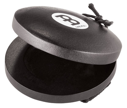 Castagnette en hévéa  pour cajon et toute autre percussion main, attache bague, son castagnette traditionnel, large, noir
