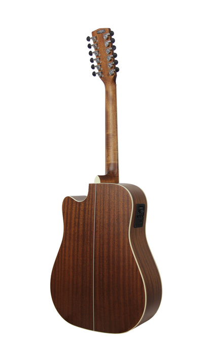 MR710F-12, table épicéa massif, f/e acajou, manche acajou, touche ovangkol, EQ Fishman Presys, 12 cordes, naturel satiné