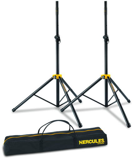 Set de deux supports enceinte avec housse de transport, tubes aluminium avec adaptateur convertible 35/38 mm