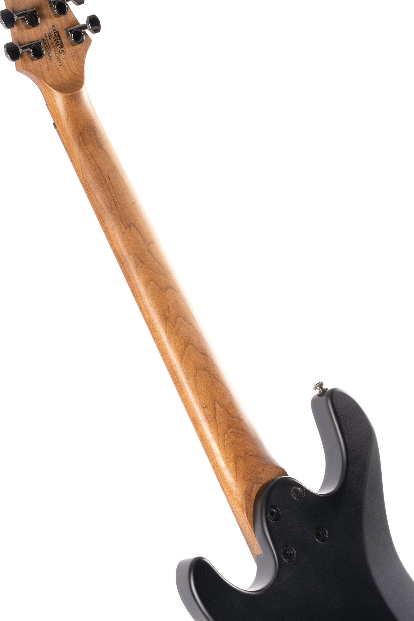 KX307MS, modèle 7 cordes, corps acajou, manche et touche érable torréfié, micros doubles passifs PowerBar, noir pores ouverts