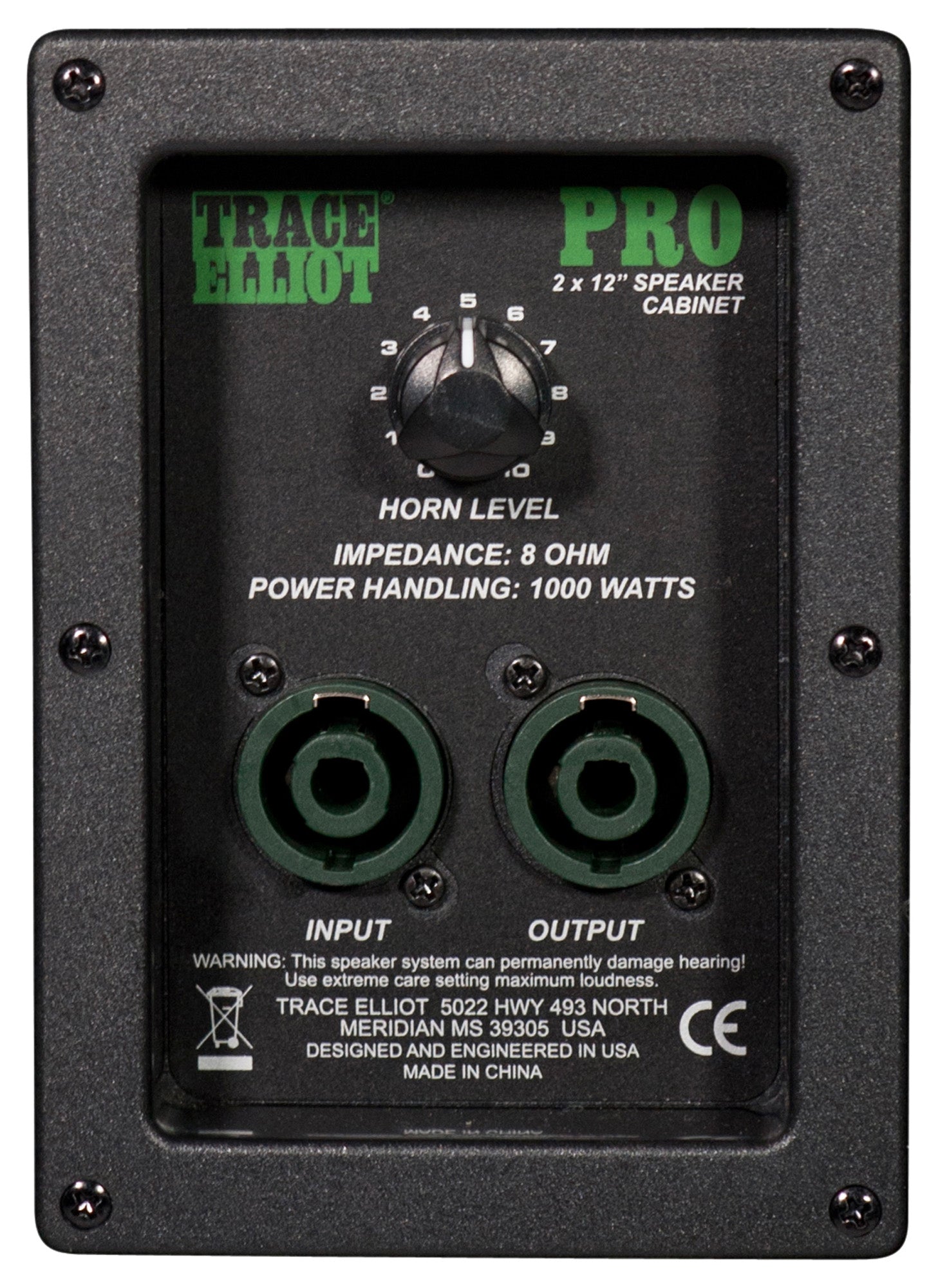 Enceinte basse 1000W, HP 2x 12", tweeter à compression HF Trace Elliot, compatible avec la tête d'ampli TE-1200, finition noir