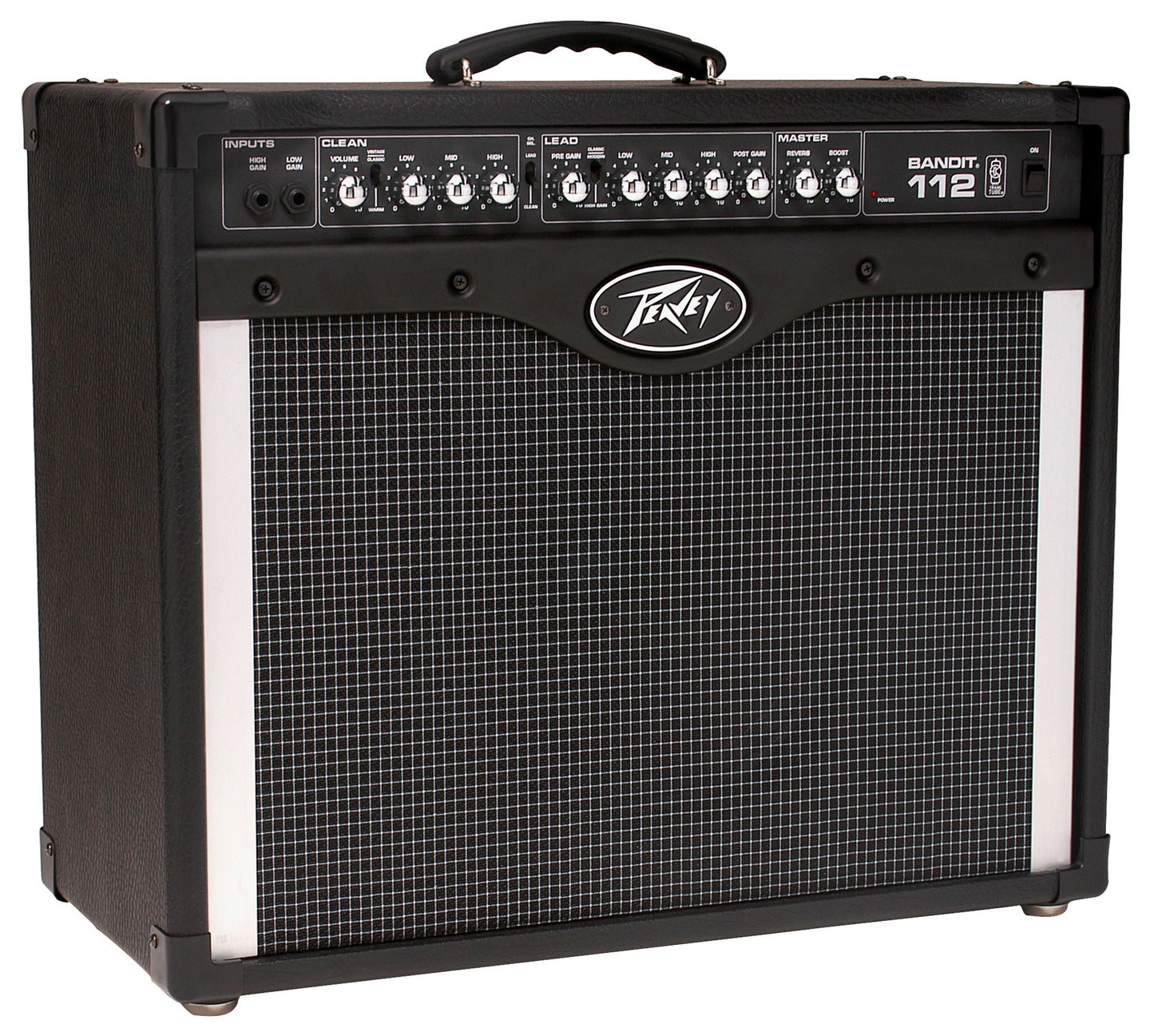 Ampli guitare 100W, HP 1x 12", atténuateur de niveau de sortie, 2 canaux, EQ 3 bandes, Reverb, Boost, sortie DI, finition noir