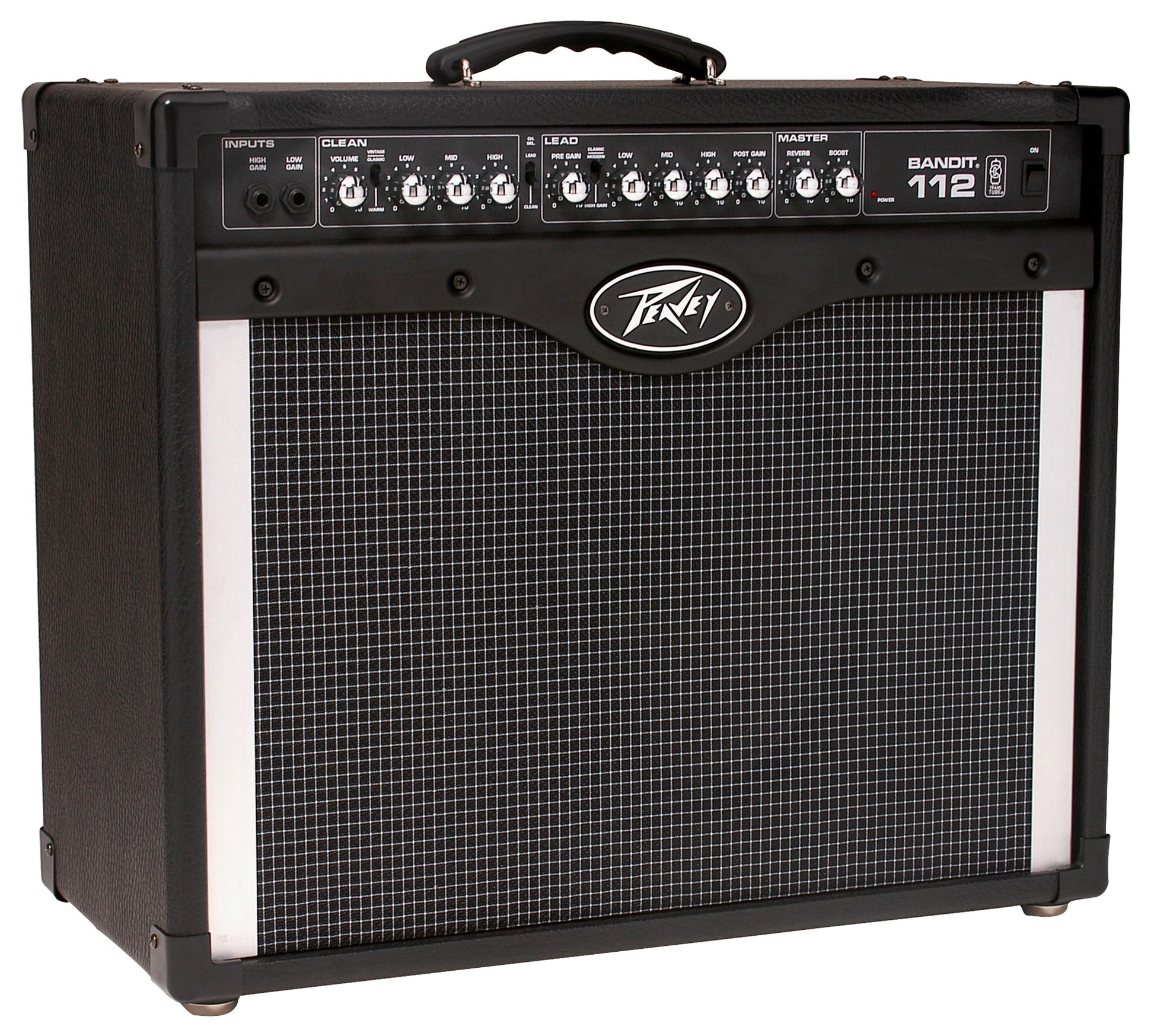 Ampli guitare 100W, HP 1x 12", atténuateur de niveau de sortie, 2 canaux, EQ 3 bandes, Reverb, Boost, sortie DI, finition noir
