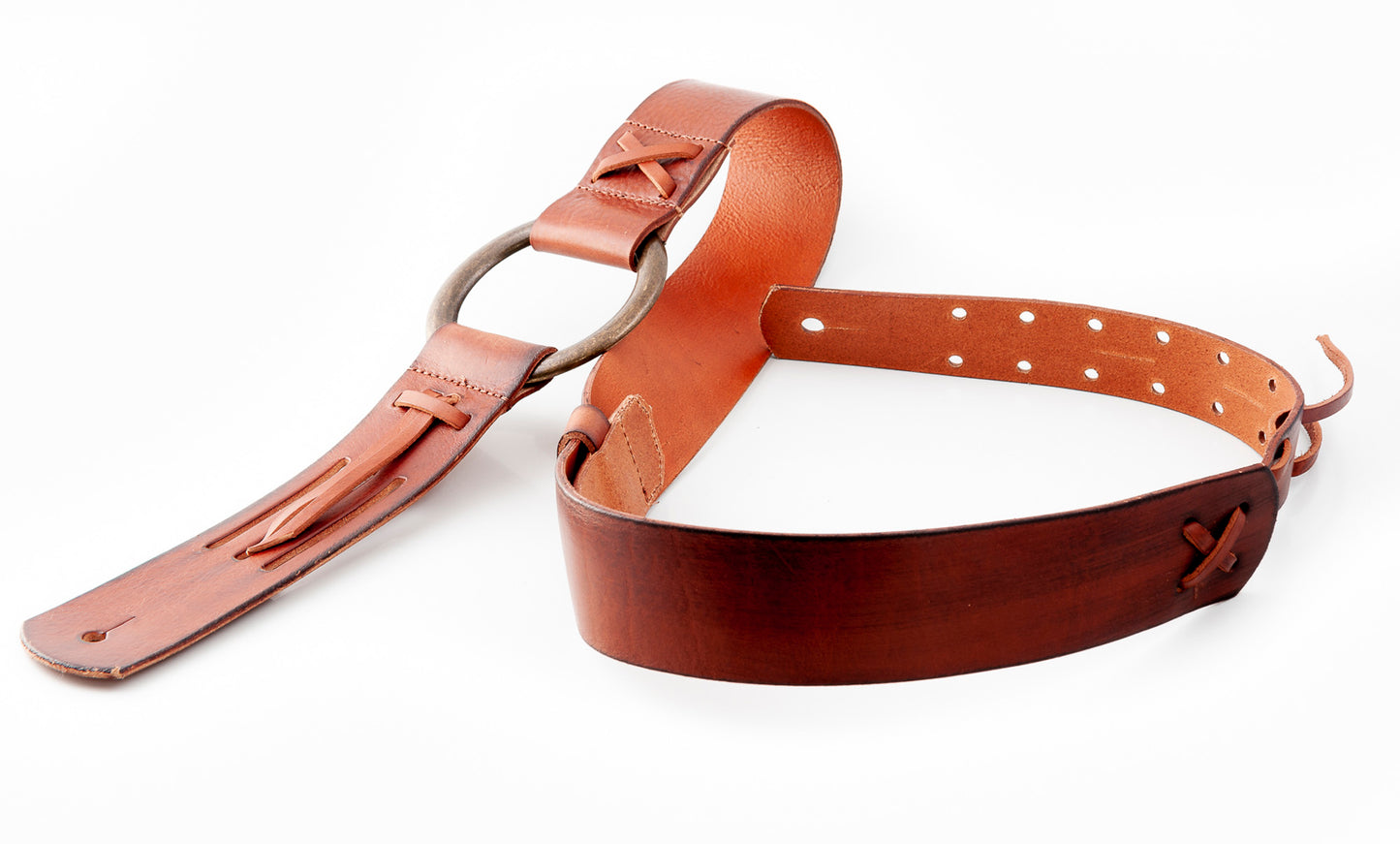 Courroie modèle LEGEND DA, cuir haute qualité, boucle métal, largeur 5 cm, longueur 95 à 145 cm, woody