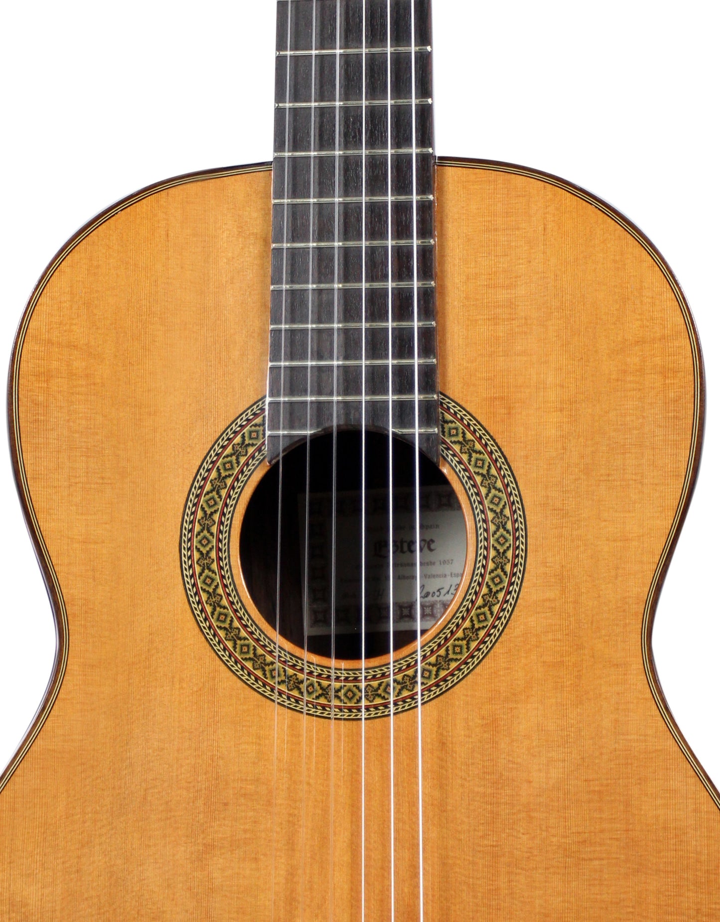 MOD.7, table cèdre massif, fond & éclisses palissandre, touche palissandre, modèle gaucher