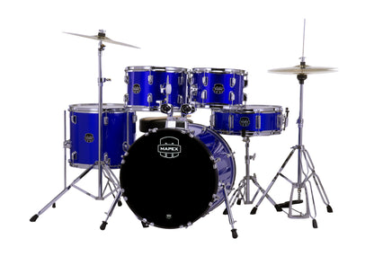 MAPEX COMET JAZZ/JUNIOR 18 5F BLEU INDIGO COMPLETE AVEC HARDWARE, SIEGE ET CYMBALES