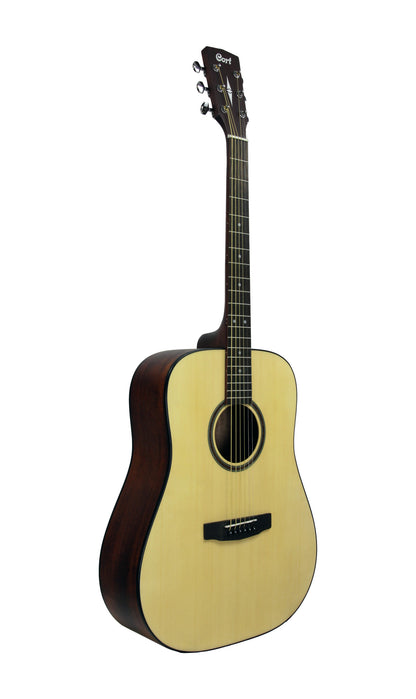 AD850, forme Dreadnought, table épicéa, fond & éclisses acajou, manche acajou, touche & chevalet merbau, naturel pores ouverts