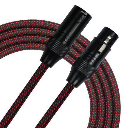 Câble micro PREMIUM PLUS XLR mâle/XLR femelle, 3 mètres, noir et rouge