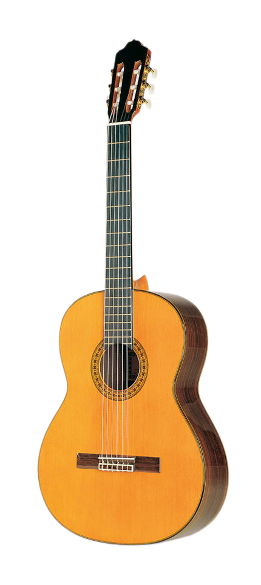 MOD.8, table cèdre massif, f/e palissandre indien massif, manche avec insert ébène, touche ébène, soft case